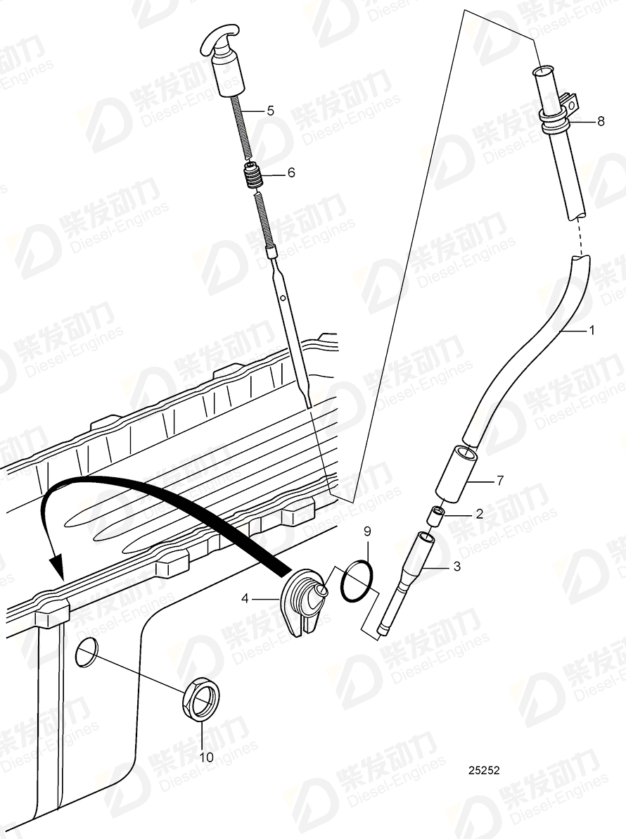 VOLVO Dipstick 3183563 Drawing